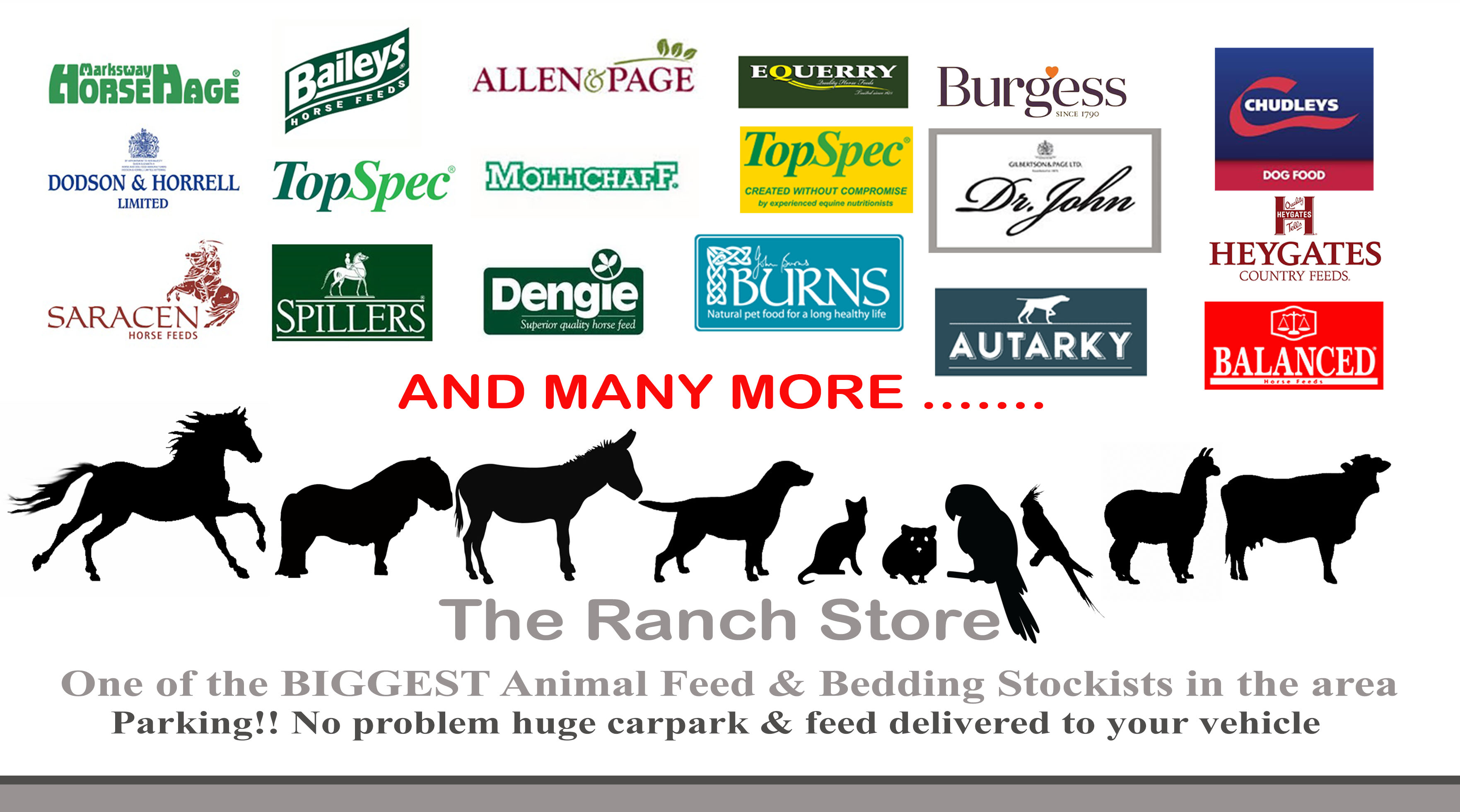 WE STOCK A HUGE RANGE OF ANIMAL FEEDS SMALL AND LARGE The Ranch Store