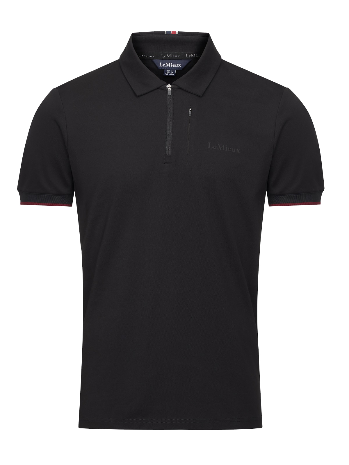 Mens black 2024 zip polo